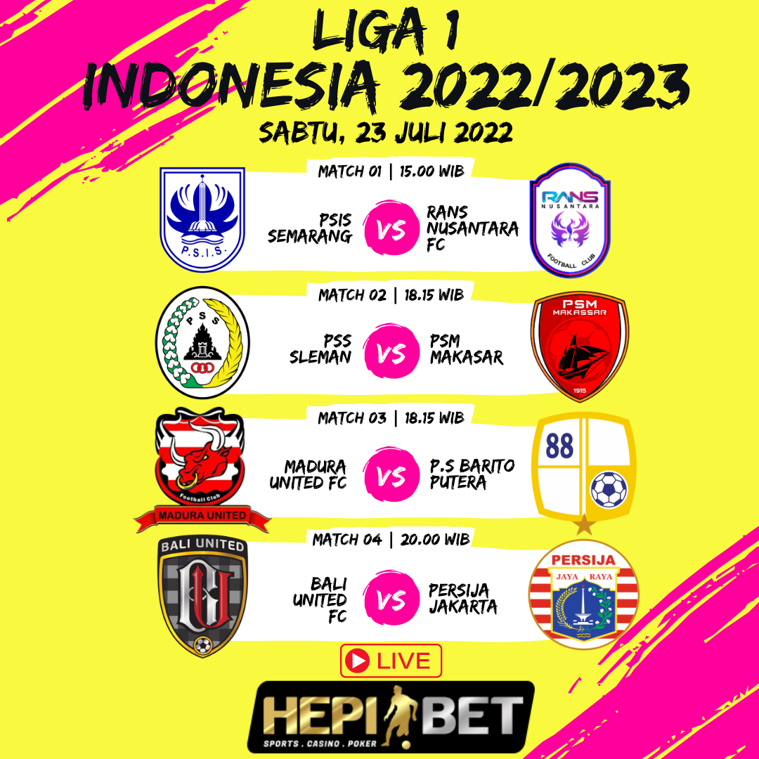 laga perdana liga 1 indonesia 23 Juli 2022
